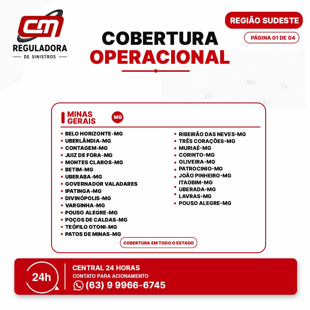 Cobertura Operacional - Região Sudeste - Página 1 de 4 - Minas Gerais